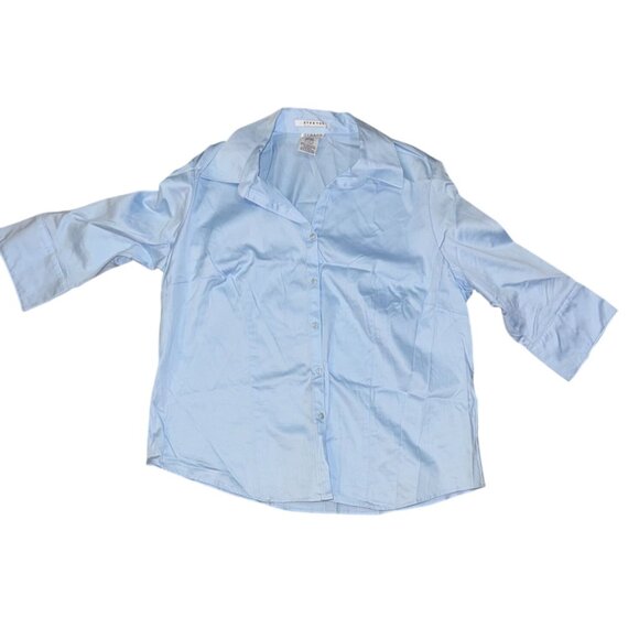 Lane Bryant & George Womens Button-Down Shirts Size 18/20 Polyester & Cotton Ble - Picture 7 of 14